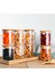 8 Pieces Borosilicate Glass Spice Jar with Bamboo Lid 250ml