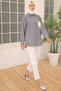 2061 Model Gray Embroidered and Pocketed Shirt - 5