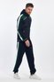 Men's Raglan Sleeve Hooded Zip-Up Sports Tracksuit Set - Navy - 4