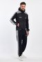 Men's Hooded Zip-Up Sports Tracksuit Set with Raglan Sleeves - Black - 8