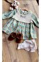 Floral Embroidered Patterned Dress with Robe Detail - Green - 2