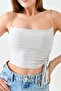 Women's Beige Flexible Sandy Fabric Adjustable Drawstring Chain Strap Detail Crop Blouse 10612 - 2