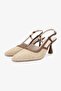 Tinni Women's Natural Straw Textile Heeled Shoes - 5