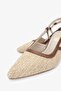 Tinni Women's Natural Straw Textile Heeled Shoes - 3