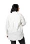 Plus Size Gabardine White Jacket Shirt with Pocket Detail - 3