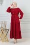 Aerobin Dress Afra Lace Detailed Cherry Dress Exclusive for Parties Aerobin Dress Cherry Color