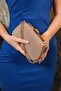 Hand Shoulder Evening Dress Evening Bag with Gold Glitter Chain Strap - 3