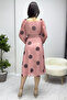 Women's Floral Patterned Viscose Summer Belted Dress Purple, White, Powder - 4