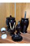 Naomi Collection 5 Piece Bathroom Set - Ceramic, Black-Dark - 6