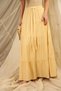 Maxi Length Camel Skirt with Flounces, Elastic Waist and Belt Detail - 7
