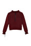 Bordo Yumuşak Dokulu Ajurlu/Delikli Kurdele/Fiyonk Detaylı Triko Kazak TWOAW21KZ2355 - 6