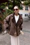 Coffee Fur-lined Oversize Jacket - 4