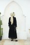 Tassel Detailed Laced Hijab Dress - black - 5