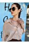Beige Tensel Fabric Oversize Shirt - 5