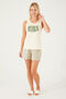 Enjoy Every Moment Cream Women's Shorts Set