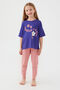 Rolypoly Positive And Happy Purple Girl's Short Sleeve Pajama Set - 3