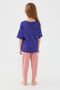 Rolypoly Positive And Happy Purple Girl's Short Sleeve Pajama Set - 6