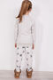 Love You More Than Beige Melange Girl's Long Sleeve Pajama Set - 6