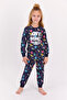Rolypoly Awsome Girls Navy Blue Pajama Set for Girls