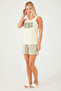 Enjoy Every Moment Cream Women's Shorts Set - 3