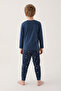 أفضل مجموعة بيجامة للأطفال بأكمام طويلة من The Galaxy Navy Blue Boy - 5