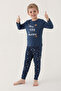 أفضل مجموعة بيجامة للأطفال بأكمام طويلة من The Galaxy Navy Blue Boy - 2