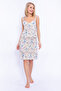 Leaves Ivory Poplin Women's Strappy Nightgown Ar1883-S