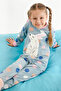 Rolypoly Rabbit Water Green Girl's Long Sleeve Pajama Set - 3