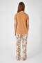 Vivid Color Light Brown Women's Short Sleeve Pajama Set - 5