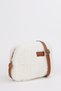 Women's Brown Cream Fur Plush Mini Urban Cross Shoulder Bag - 7