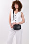 Women's Black Mini Chain Strap Shoulder and Crossbody Bag Leo - 5
