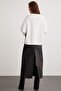 Ibbie Women's Fleece Inside Soft Piece Printed Crew Neck White Sweatshirt - 6