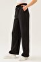 Women's Black Elastic Waist Ayrobin Summer Palazzo Trousers - 4