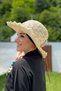 Beige Colored Flower Detailed Straw Hand Hat - RŞ-84 - 2