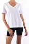 Basic V-Neck T-Shirt for Women - White - 3