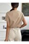 Shine Diamond Mini Design Text Printed Oversize Casual Cut White Minimal Summer Women's T-Shirt - 2