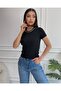 Women's Black Chain Ribbed Knitted Blouse - 3