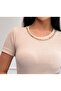 Women's Cream Chain Ribbed Knitted Blouse - 6
