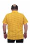 Men's Large Size Polo Neck Triangle Printed T-Shirt 24450 Yellow - 2