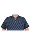 Men's Large Size Polo Collar T-Shirt Square 24452 Navy Blue - 2