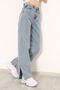 Light Blue Leg Slit Wide Leg Jeans Wide Leg Jeans - 3