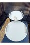 White Glass 2-Piece Promise Engagement Tray / Promise Coffee Presentation - Promise Engagement Ring Tray