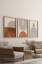 3 Piece 3D Poster Painting Set with Real Wood Frame