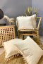 Set of 4 Handmade Natural 100% Organic Cotton 4 Side Tasseled Square Throw Pillow Covers - 7