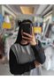 Houndstooth Pattern Single Jersey Compact Hooded Extra Long Tunic - 3