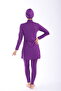 Women's Uzunkol Zippered Hijab Swimsuit - Solid Color 38-52 - 4
