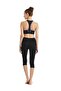 Women's Black Sports Capri Tights - C5T2N0O08 - 6