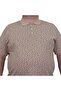 Large Size Men's Polo Collar T-Shirt - Leaf 24457 BEIGE - 3