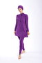 Women's Uzunkol Zippered Hijab Swimsuit - Solid Color 38-52 - 2