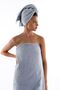 100% Cotton Gray Colored Bath Towel and Head Towel Set - 2